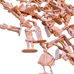 6pcs TINY PLASTIC PEOPLE Vintage Little Dolls Tiny Figurines Miniatures Extremely Limited Stock New Color Dusty Rose