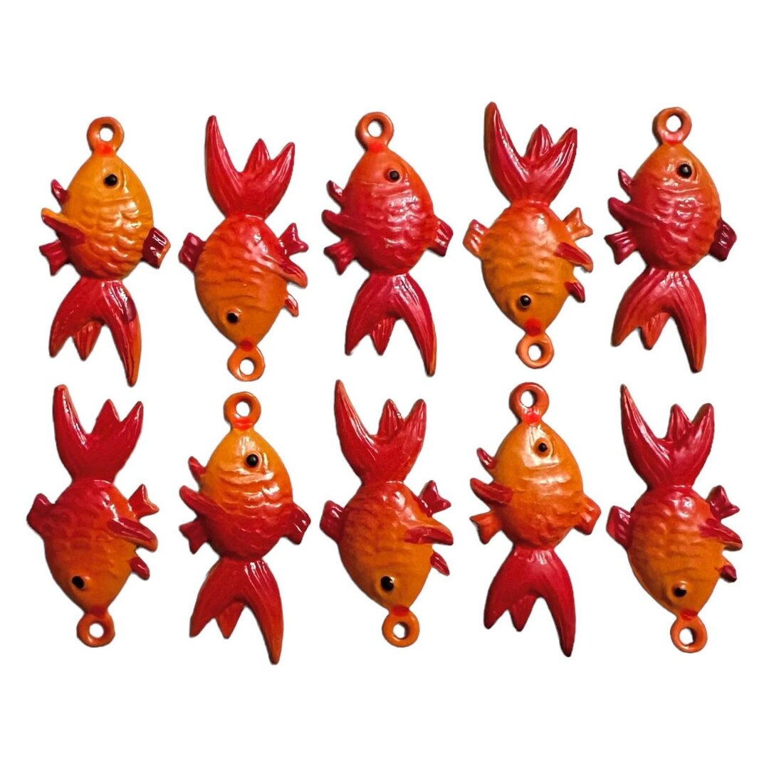 Photo inspiration: Picture Idea: 5 Tiny Goldfish Charms 22Mm Vintage Miniature Painted Fish Pendants