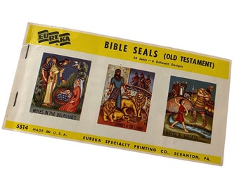 ⱽᴵᴺᵀᴬᴳᴱ 36pcs RELIGIOUS GUMMED STICKERS Vintage Eureka Christian Gummed Labels Catholic Seals Bible Christmas Old Testament