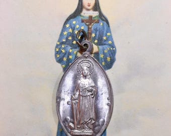 SAINT DYMPHNA MEDALLION Religious For Mental Strain & Worry Italy