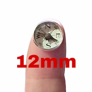 Miniature Compasses 3pcs TINY METAL COMPASSES 16mm Vintage Miniature Aluminum Button Size ...