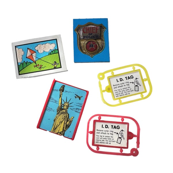 1pc CRACKER JACK PRIZES 1970s Vintage Mini Toys Weather Indicator Badge Picture Frame Tags Dreamy Nostalgia Your Pick