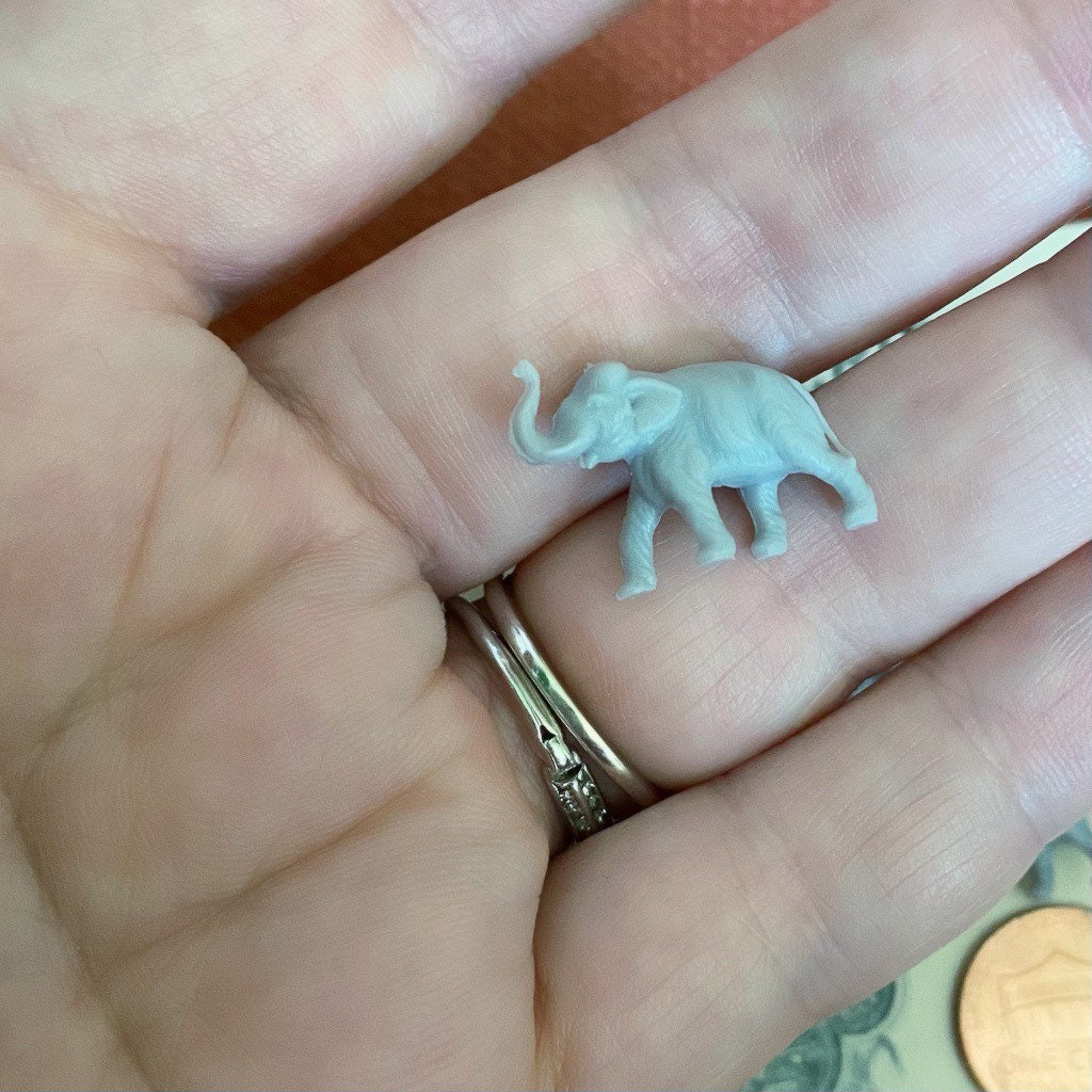 6pcs TINY PLASTIC ELEPHANTS Vintage Miniature Figurines Old Etsy