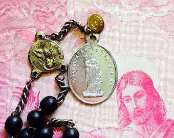 SAINT ANTHONY CHAPLET 10" Antique Religious Thirteen Favors Guardian Angel French