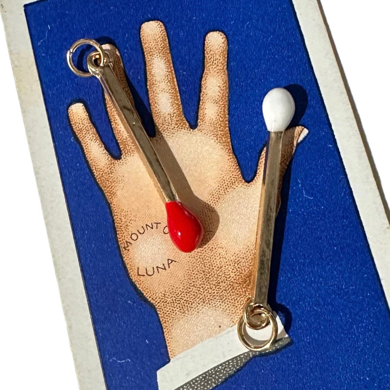 1pc LUCKY MATCH CHARM 1" Quality Matchstick Pendant Enamel + Golden Luck Amulet Your Pick