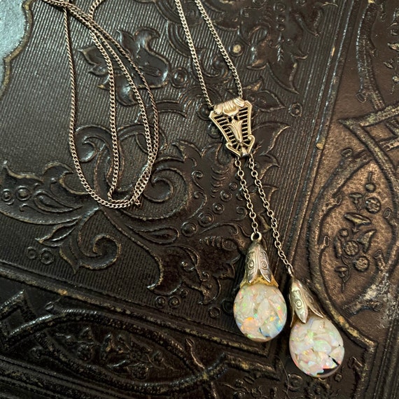 Vintage Sterling Floating Opal Necklace Large Size Snow Globe Pendant Opals  Jewelry Gift for Her - Etsy