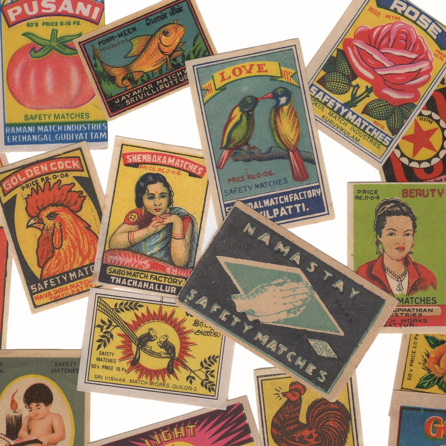 25pcs INDIAN MATCHBOX STICKERS Vintage Retro Images Handmade Etsy