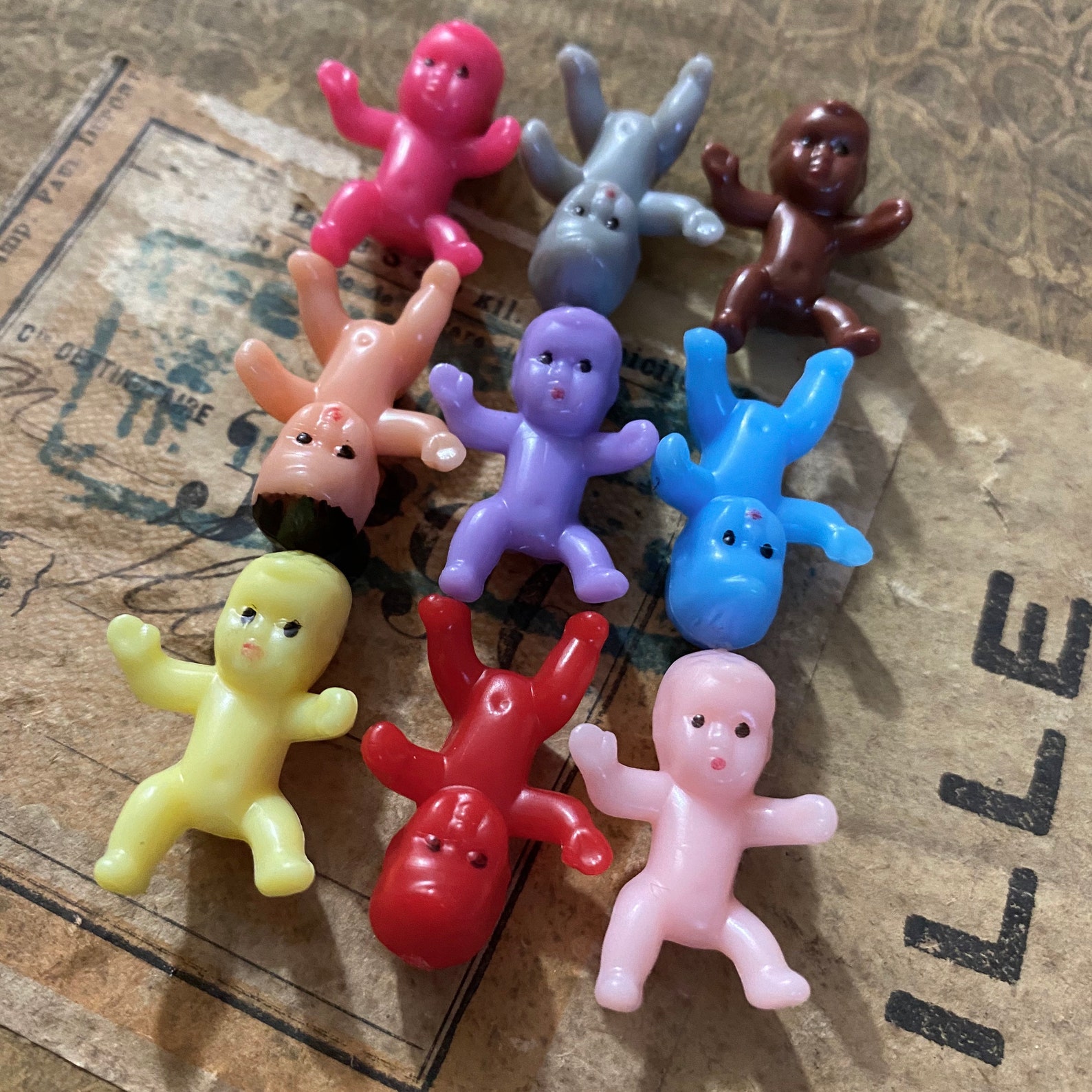 9pcs MINIATURE PLASTIC BABIES Instant Collection Tiny Baby Etsy
