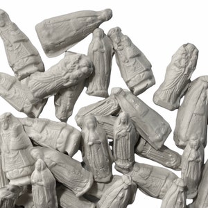 5pcs TINY CLAY SAINTS Miniature Pocket Shrines Freeform Saint Assortment Little Religious People Altar Art Devotions Handmade Mystery Mix