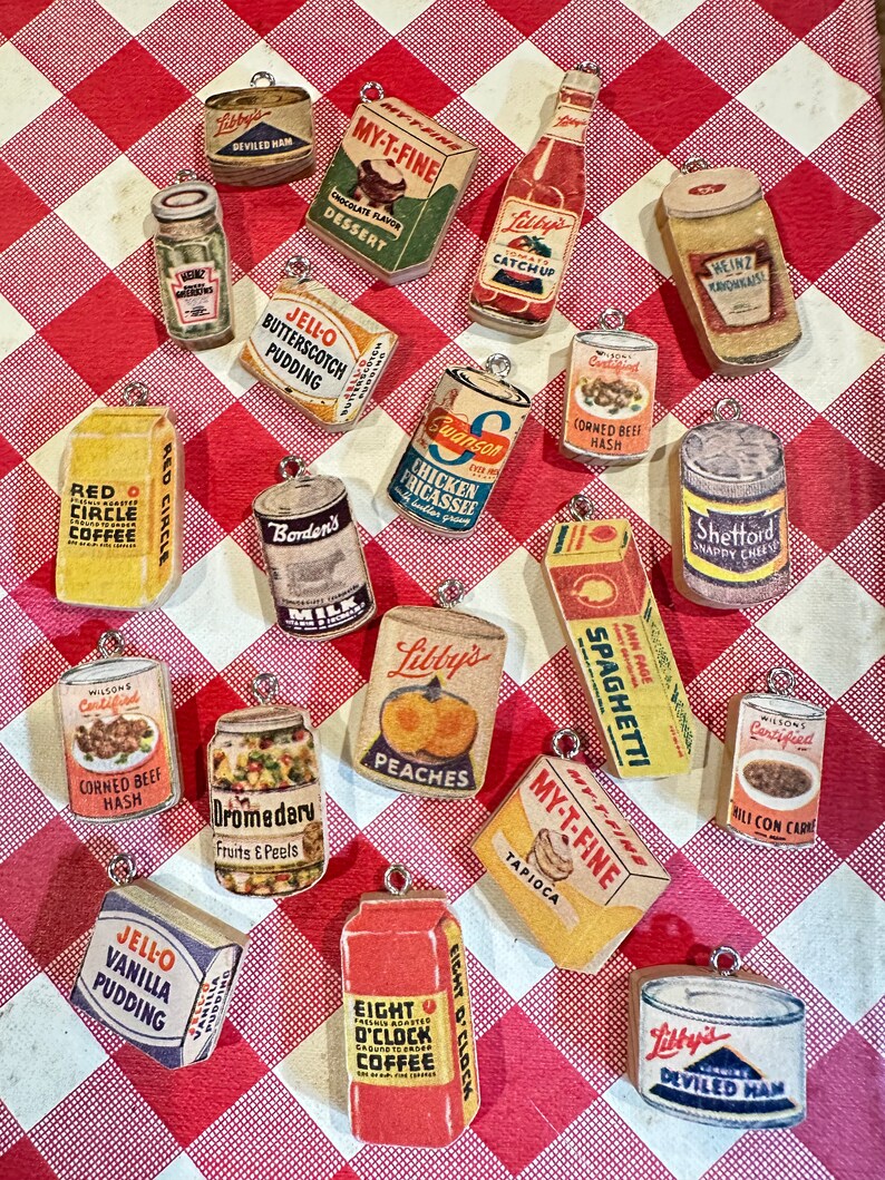 1 Vintage Wooden Grocery Charm Tiny Food Doll House Pantry Your Pick image 5