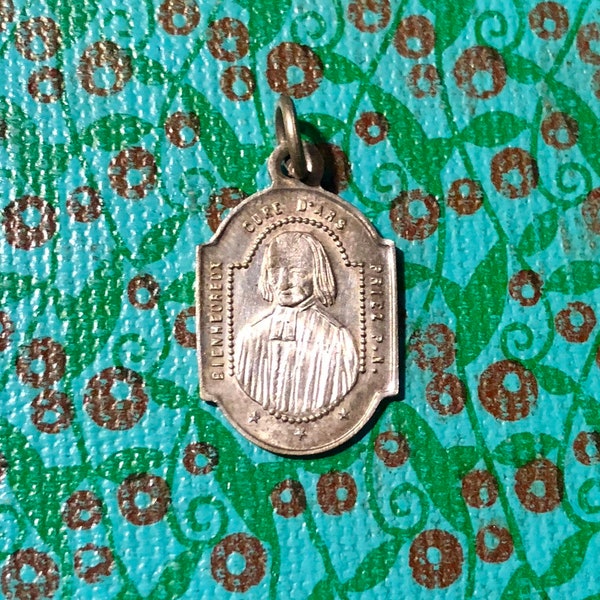 CURE D'ARS MEDALLION French Antique Religious Medal St. Philomena Charm Pendant Victorian Catholic Devotion Jewelry Of Priests Infants Cures