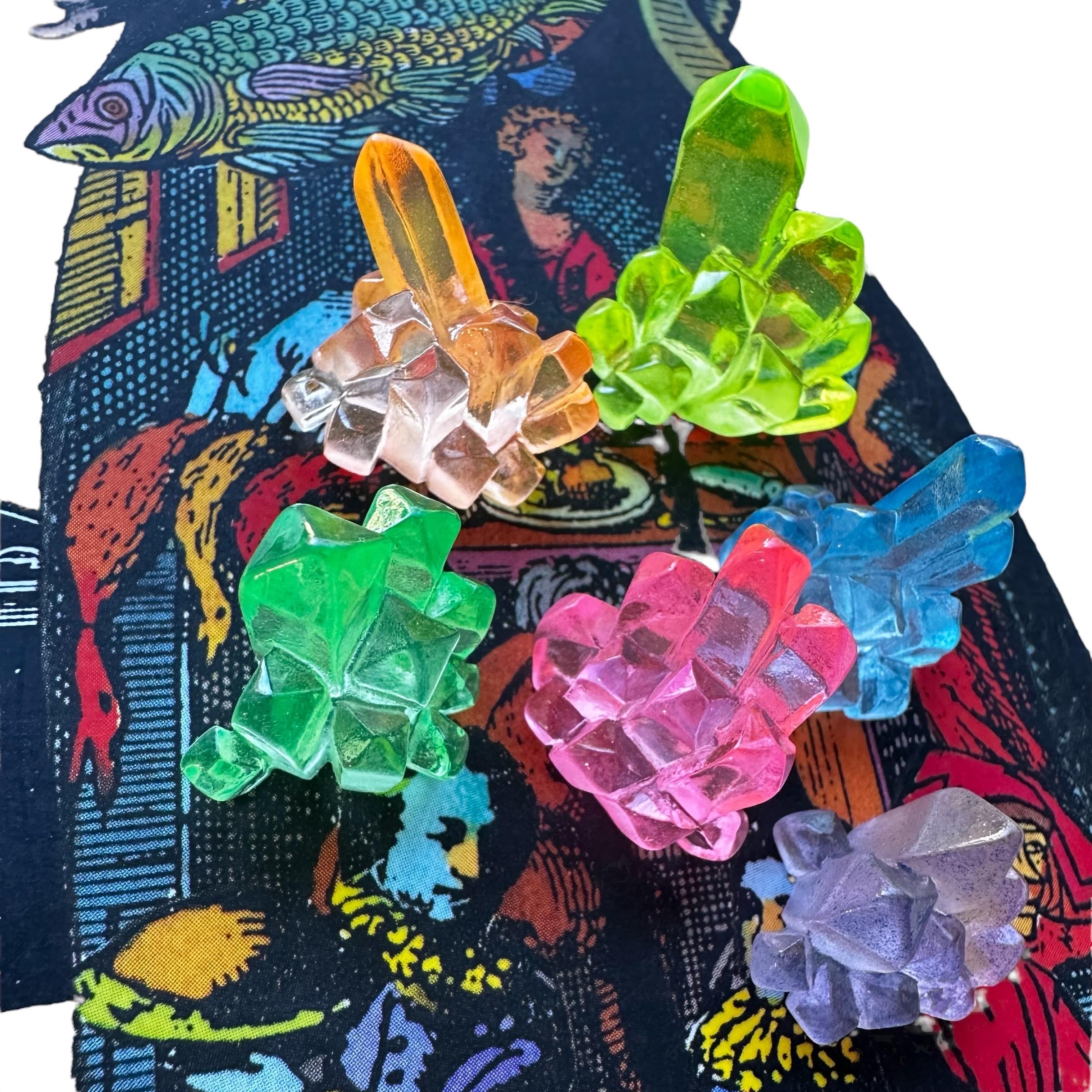 Mini Crystal Objects 2pcs TINY FAUX CRYSTALS Miniature Acrylic Crystal Clusters for Display ...