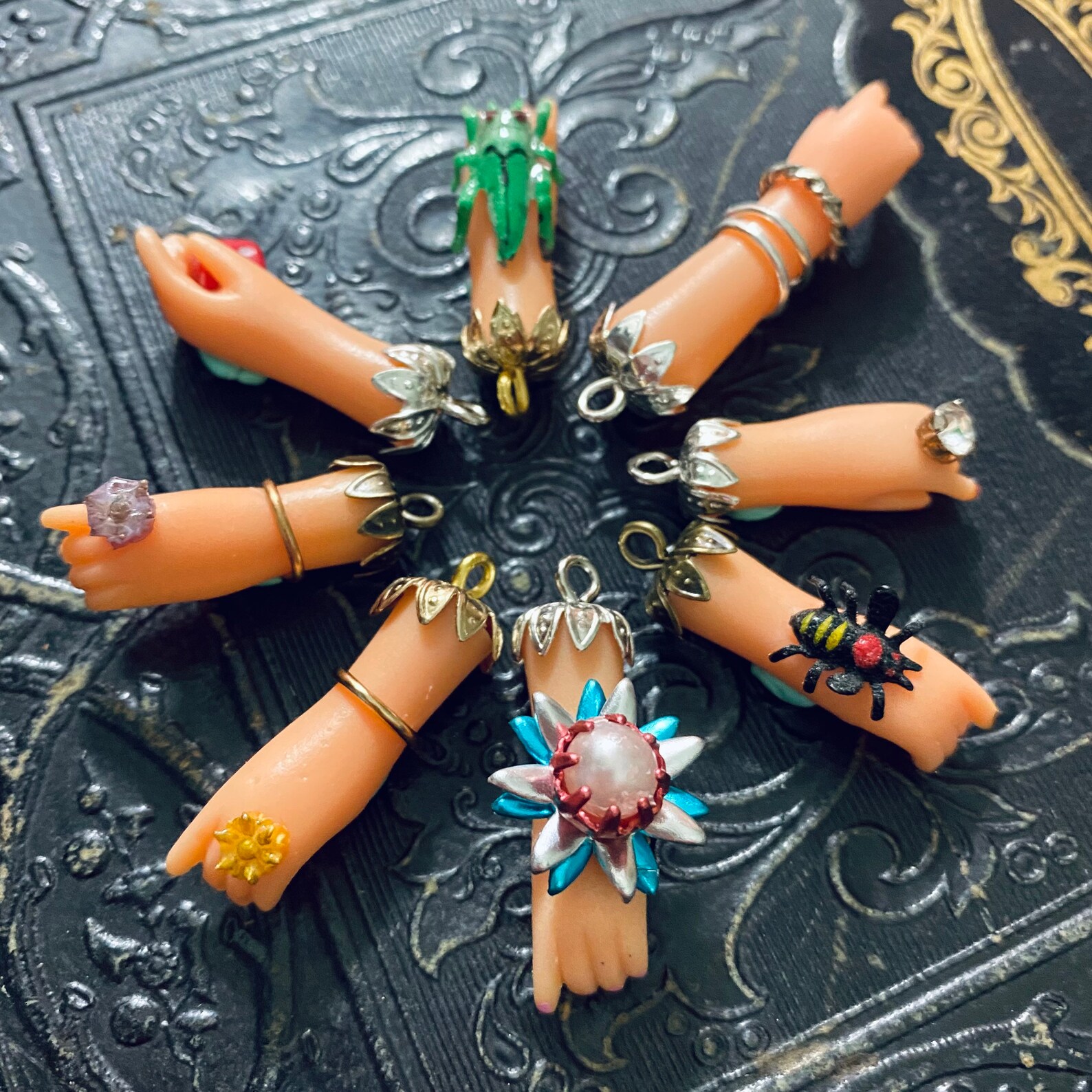 1pc VINTAGE HAND CHARM Doll Part Jewelry Miniature Arm Pendant Etsy