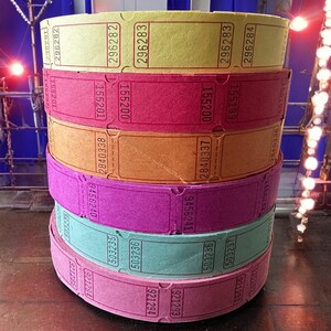 30 stücke VINTAGE TICKET BUNDLE Jahrmarkt-Eintrittskarten Hübsche Farben Nummerierte Rohlinge Karneval Eintritt Mix Ihre Wahl