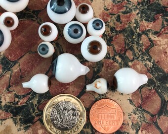 1pc GERMAN GLASS EYE Old Vintage Doll Part Antique Eyeball