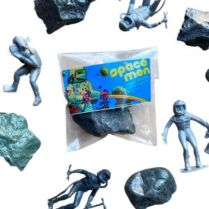 1pkg VINTAGE SPACE SPACE SPACE 1970s Astronaut Figur + Moonrock Eraser Hong Kong Ihre Wahl Begrenzte Lager