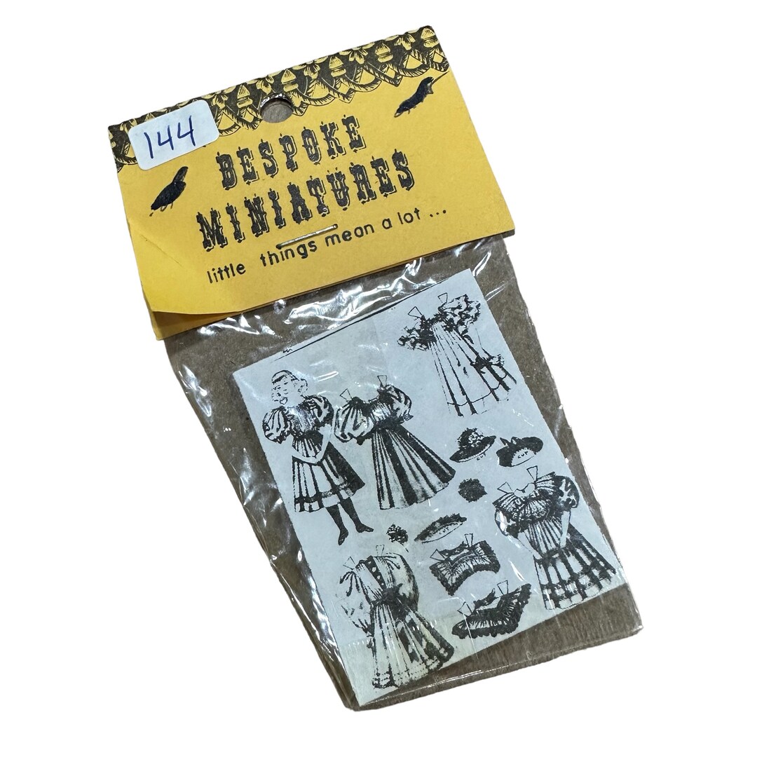 PAPER DOLL MINIATURES 21/8 Vintage Little Decor Doll House Micro Size Toys Victorian Girl