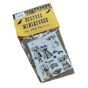 PAPER DOLL MINIS 2-1/8&quot; Vintage Little Decor Doll House Micro Size Toys Victorian Girl Illustrations Original Packaging