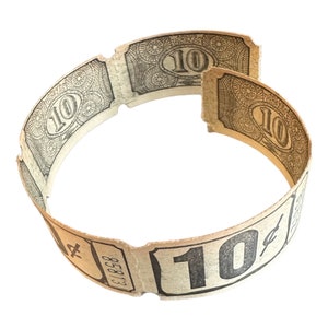 5 Stück ANTIQUE TICKETS STRIP 10 Cent Eintritt Elegant Fancy Fancy Back Paper Ephemera Super Limited Stock
