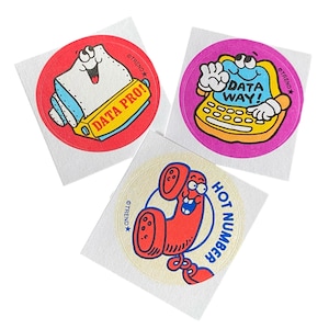 スクラッチ＆スニフステッカー 1.25インチ ヴィンテージスタイル 1980年代トレンド ライセンスホットナンバーデータ プロウェイロット 6枚