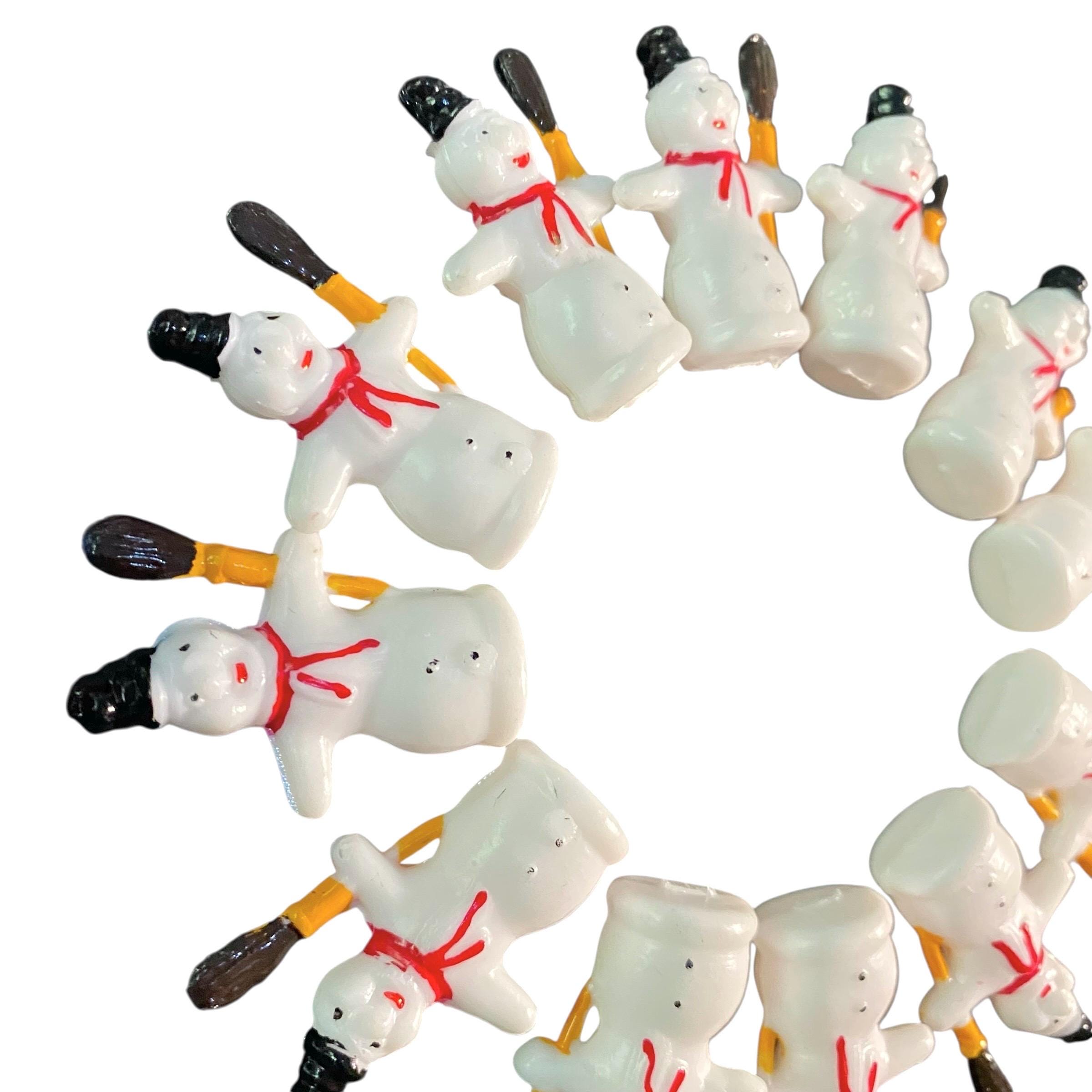 Plastic Stackable Snowman 3pcs VINTAGE PLASTIC SNOWMAN 1-1/2