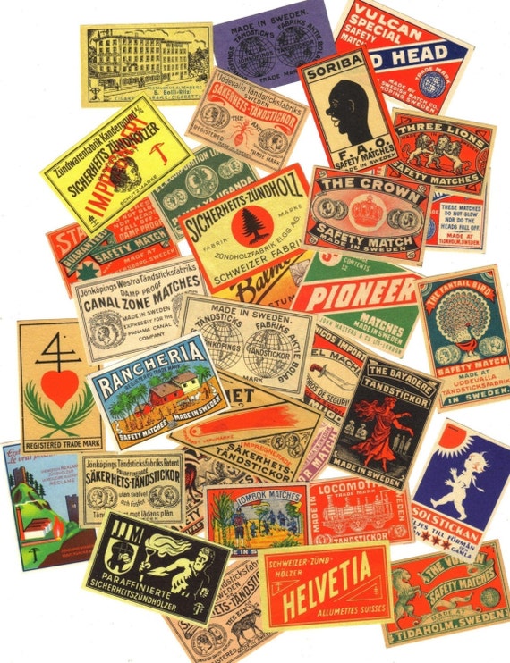 ヴィンテージマッチラベル5枚セット ミステリーミックス ミニチュア