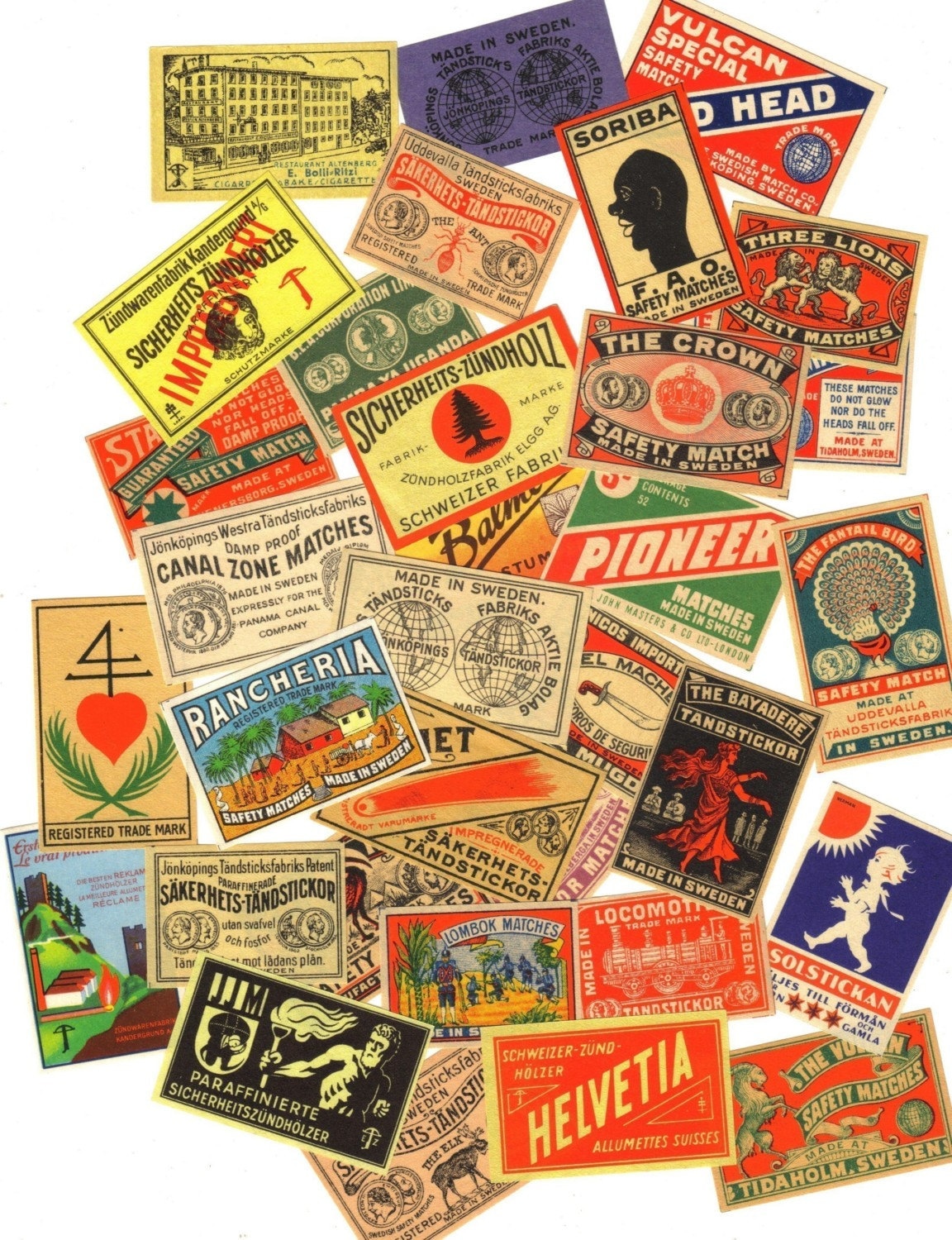 ヴィンテージマッチラベル5枚セット ミステリーミックス ミニチュア