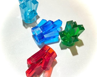 8pcs TINY CRYSTAL CLUSTERS 5/8" Pretend Plastic Miniatures Limited Stock
