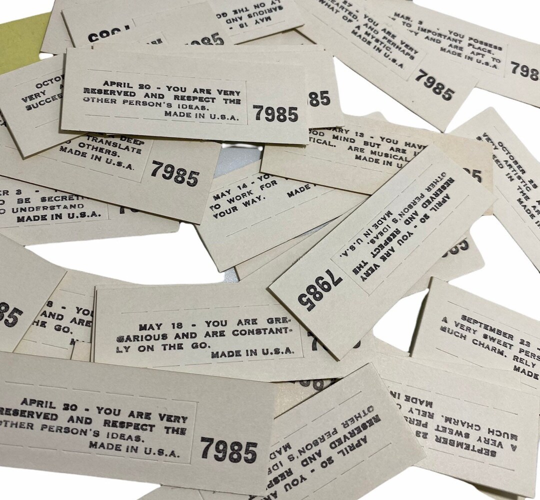 6pcs HOROSCOPE FORTUNE CARDS Vintage Expired Pull Tab Numbers Zodiac
