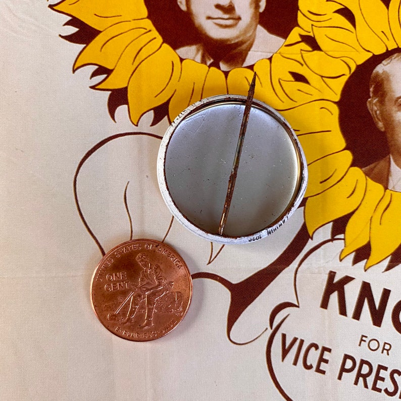 1936 POLITICAL CAMPAIGN BUTTON Alfred E Landon Tin Litho Vintage 1970s Repro Pin Back