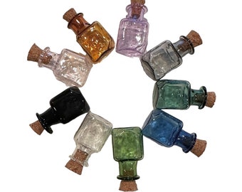 Tiny Glass Bottles Miniature Set Colorful Vials With Corks Your Choice
