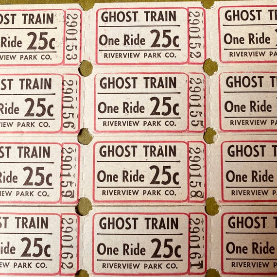 5pcs GHOST TRAIN TICKETS Vintage Carnival Ride Fair Attraction Etsy 5pcs GHOST TRAIN TICKETS Vintage Carnival Ride Fair Attraction Etsy