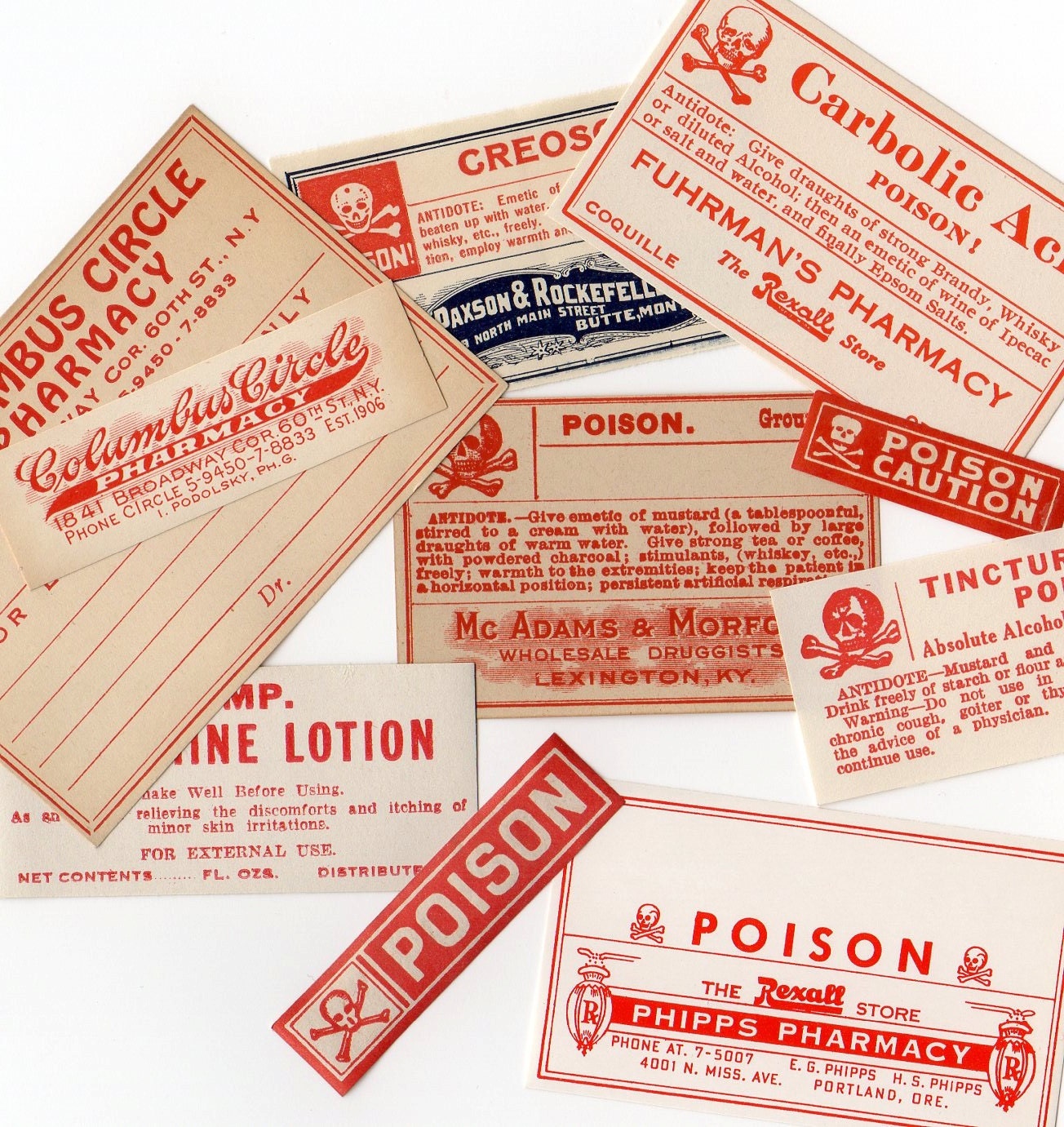 ⱽᴵᴺᵀᴬᴳᴱ 10pcs  POISON LABEL ASSORTMENT Old School Authentic Genuine P…