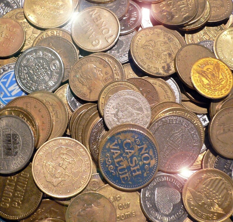 20pcs TOKENS Y MONEDAS Vintage Arcade Lavandería Bar Carnaval | Etsy