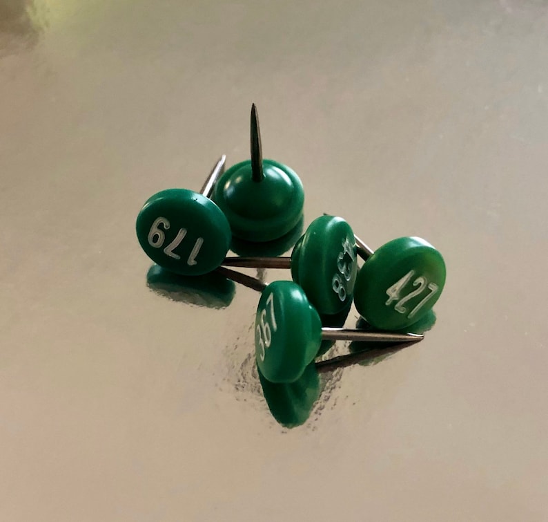 Push Pin Numbers VINTAGE NUMBERED TACKS 8mm Map Push Pins Old School Office Supplies ...