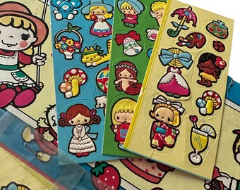 ⱽᴵᴺᵀᴬᴳᴱ 3pcs 1980s STICKER SHEETS Vintage Stickers Lot Showa Era Made in Japan