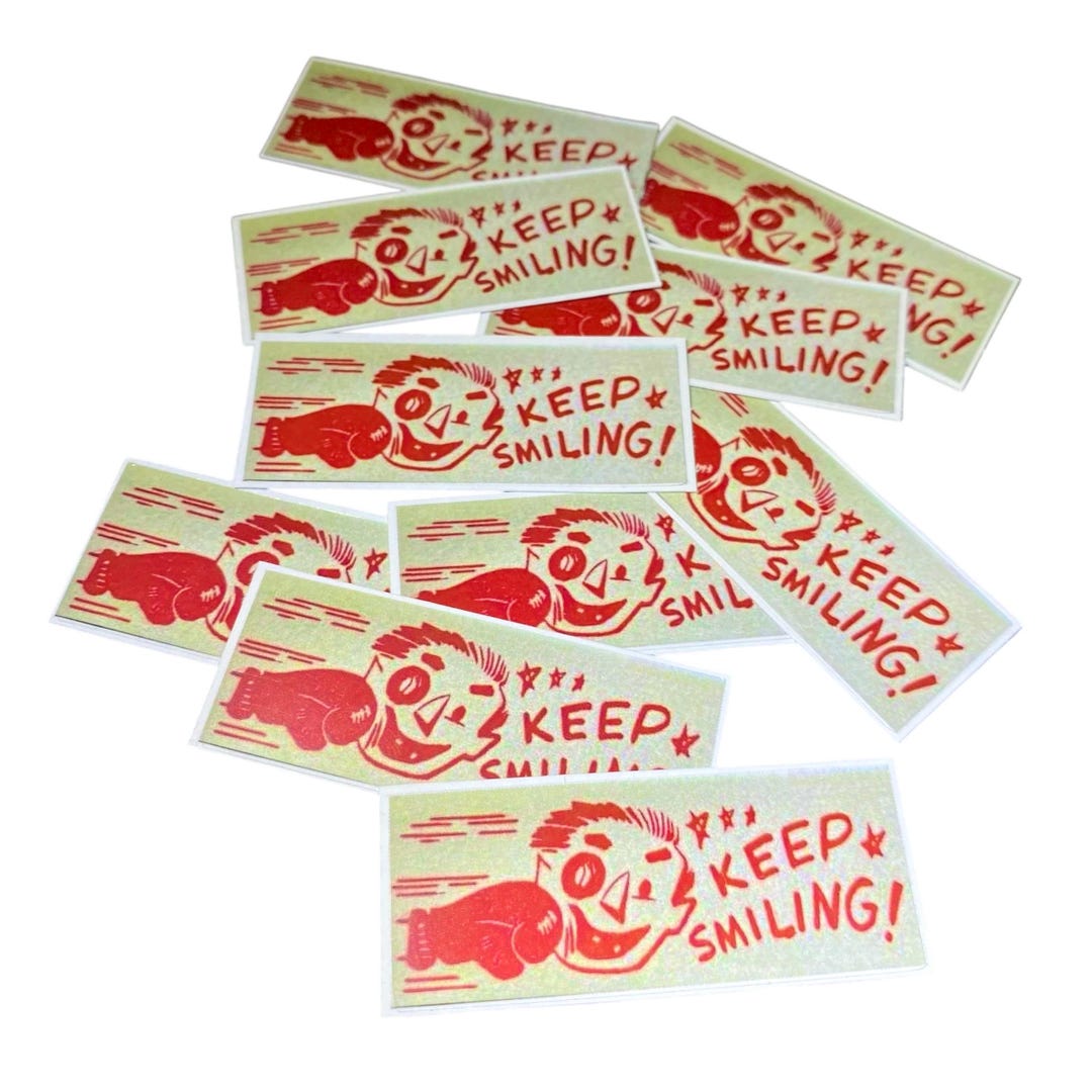 8pcs KEEP SMILING STICKERS 2