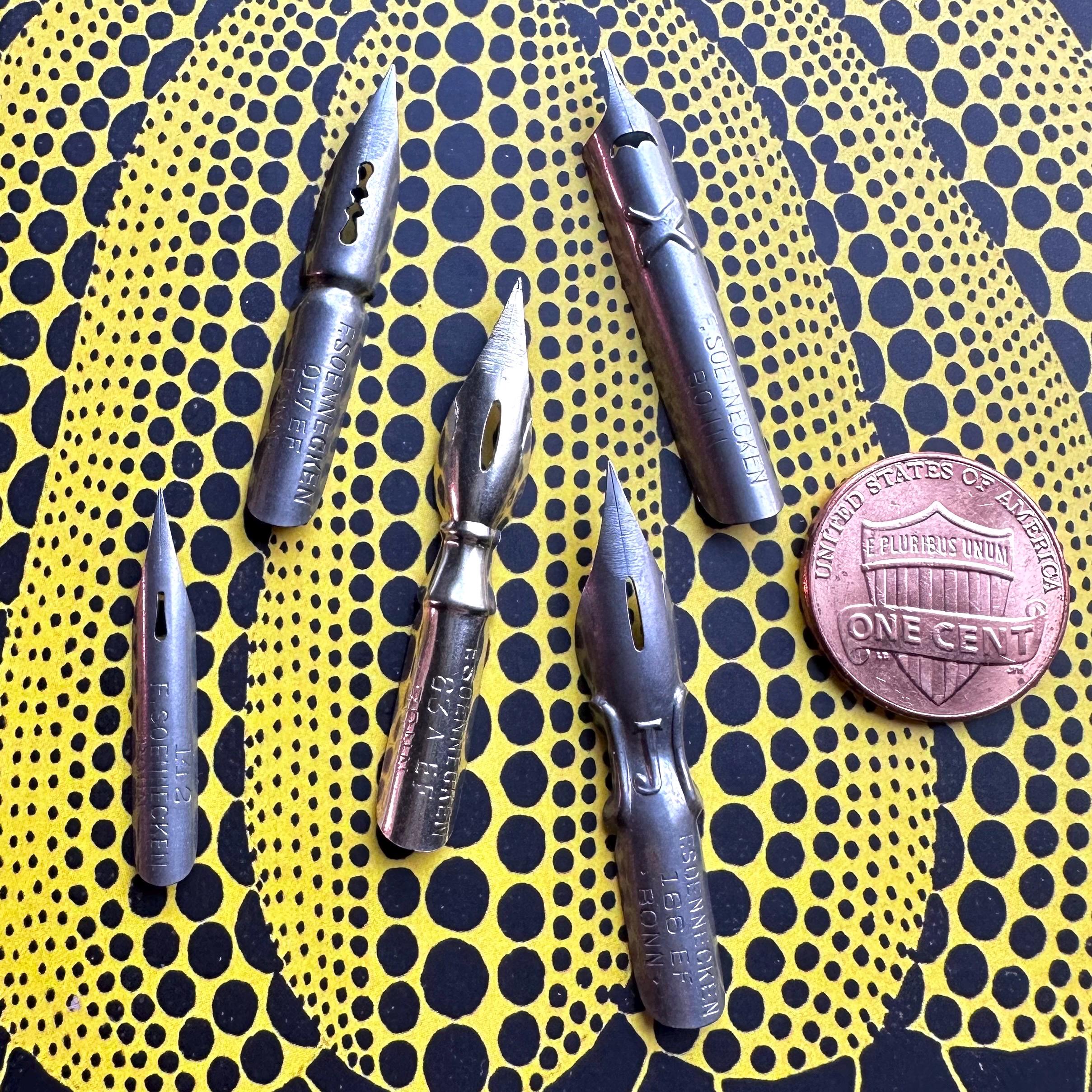 5pcs GERMAN PEN NIBS War Assortment 1940s Old Stock Points + Tips ...