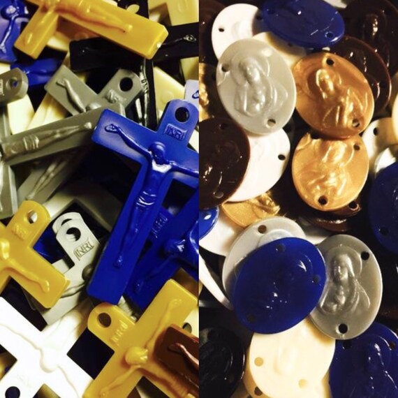 10pcs PLASTIC ROSARY PARTS Colorful Sturdy Mission Plastic Rosary