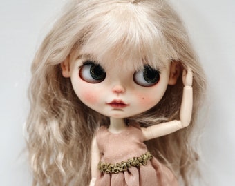 Ready to ship OOAK Custom Fullset Blythe Doll, NBL, Authentic Blythe, ob22, Premium Mohair Wig, Cute Blythe Doll, Handmade Blythe Doll