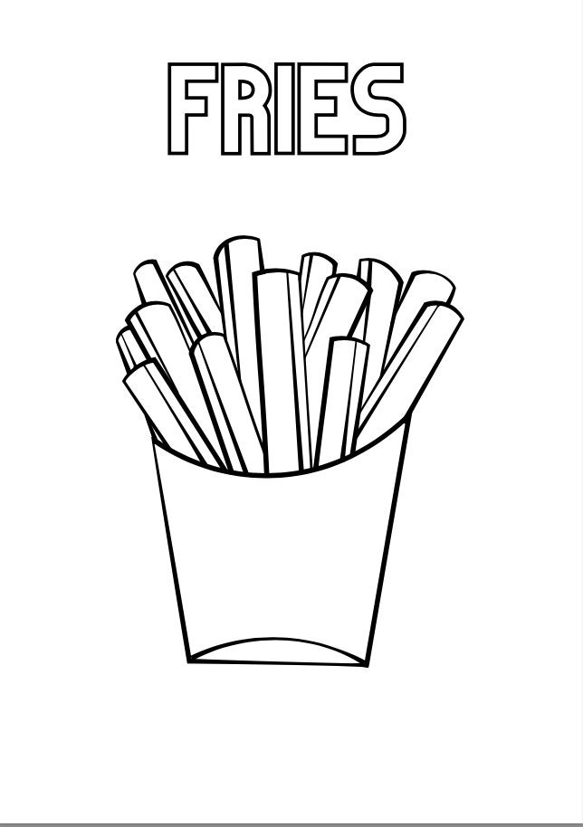 Food Coloring Pages with Names for Kids, Toddlers, Preschoolers, Adults ...