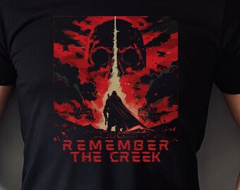 Remember the Creek Helldivers 2: Malevalon Tribute T-Shirt - 'Democracy Never Dies' Gaming Memorabilia