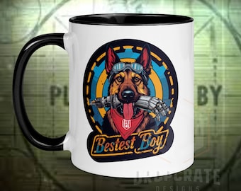 The Bestest Boy Dog, - white and black mug (11oz, 15oz) Dish/Micro safe