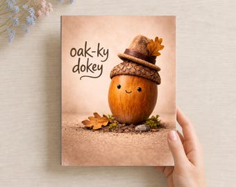 Acorn Thin Canvas Print, Oak-ky Dokey Art for Nature Lovers