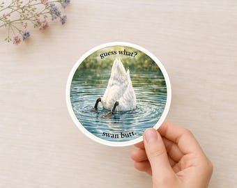 Sticker Swan Butt, sticker Lake Life Wildlife Humor