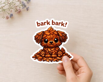Mulch Puppy Dog Sticker for Garden Pun Lovers