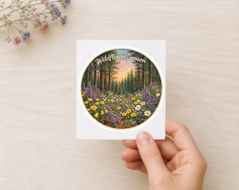 Wildflower Season Vinyl Sticker – Forest Wildflower Meadow Hiking Decal