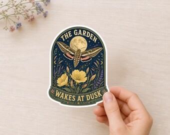 Nocturnal Pollinator Sticker for Moon Garden and Moth Lovers