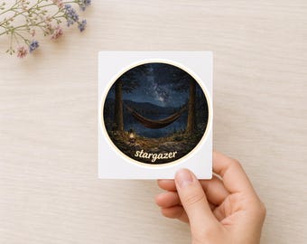 Stargazer Hammock Sticker for Milky Way Lake Campers