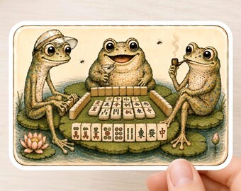 Frog Mahjong Sticker for Game Night and Mahjong Lovers